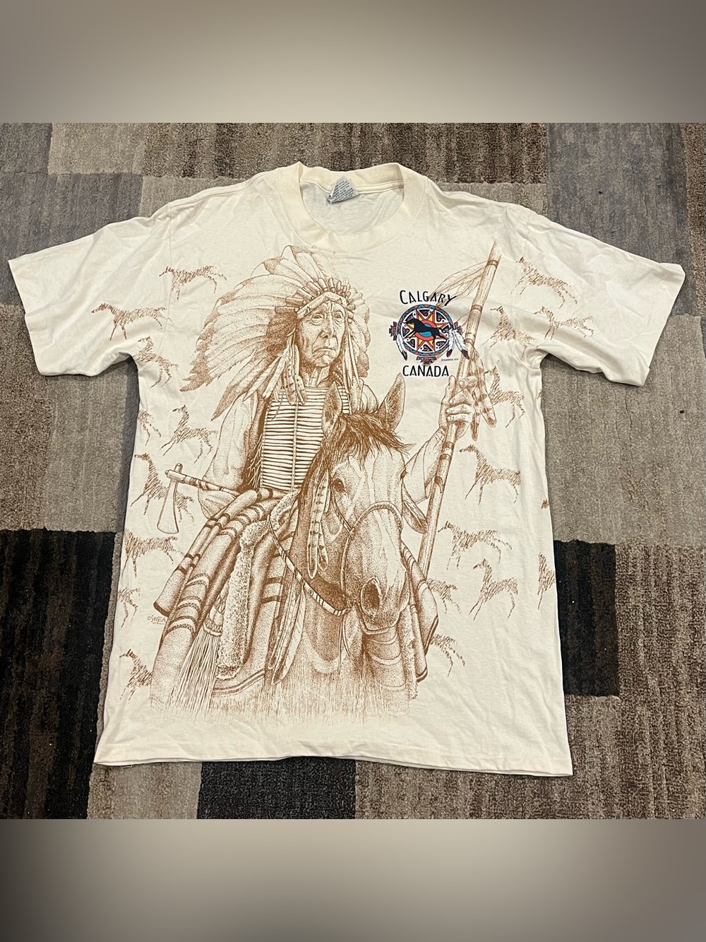 Vintage SanSegal 90’s Calgary, Alberta AOP T-Shirt - Size Large